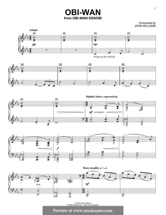 Obi-Wan (from Obi-Wan Kenobi): For piano by John Williams