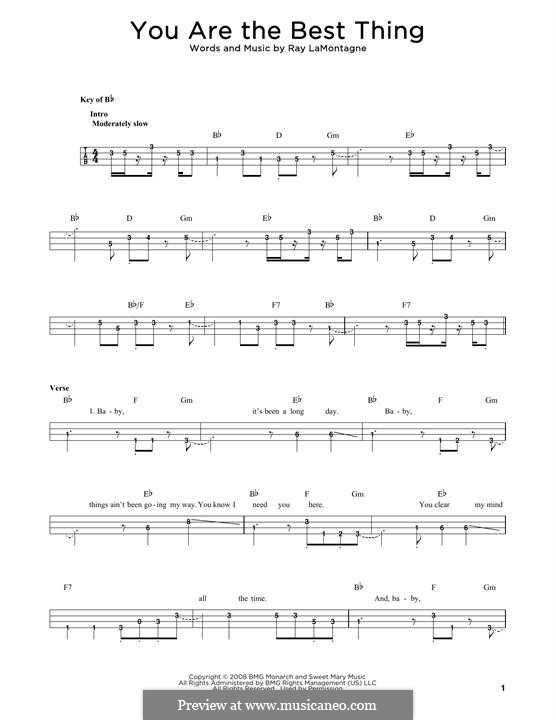 You Are the Best Thing: For bass guitar with tab by Ray LaMontagne