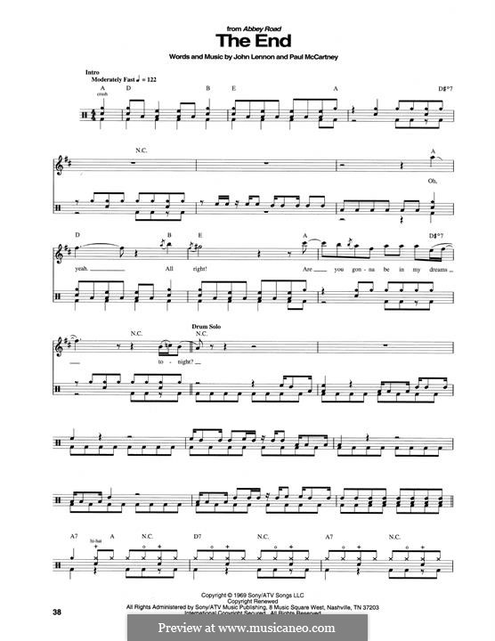 The End (The Beatles): Drum set by John Lennon, Paul McCartney