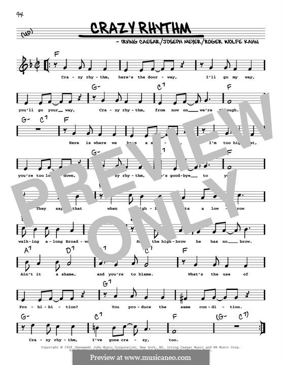Crazy Rhythm (Chet Baker): Melody line by Joseph Meyer, Roger Wolfe Kahn