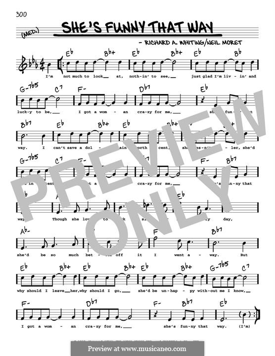 She's Funny That Way: Melody line by Neil Moret