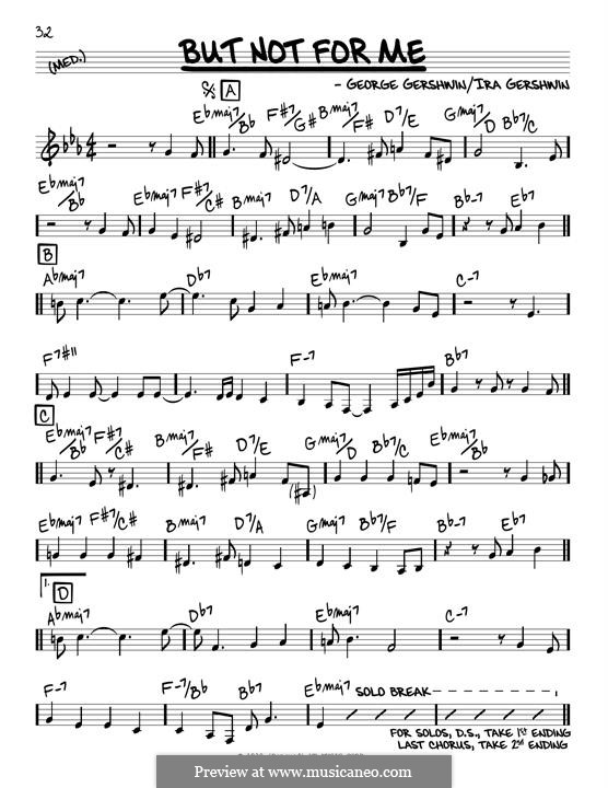 But not for Me: Melody line by George Gershwin