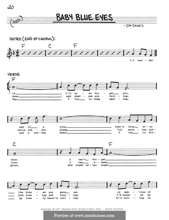 Baby Blue Eyes by J. Eanes sheet music on MusicaNeo