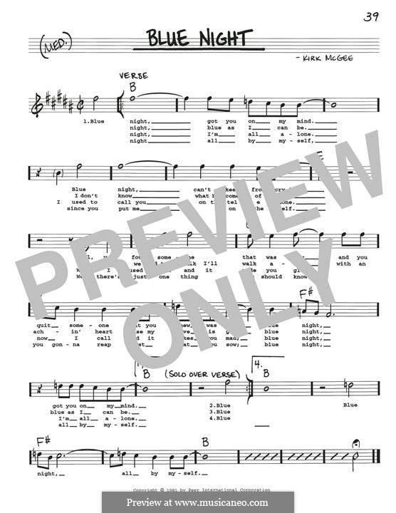 Blue Night by K. McGee sheet music on MusicaNeo