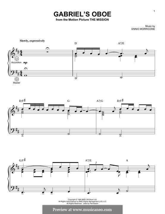 Instrumental version: For accordion by Ennio Morricone