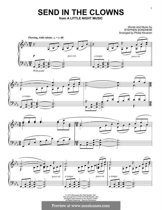 Send in the Clowns (from A Little Night Music): For piano by Stephen Sondheim