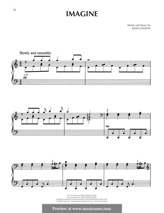 Piano version: For a single performer by John Lennon