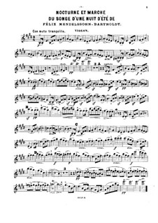 Nocturne and Wedding March: For piano trio – violin part by Felix Mendelssohn-Bartholdy