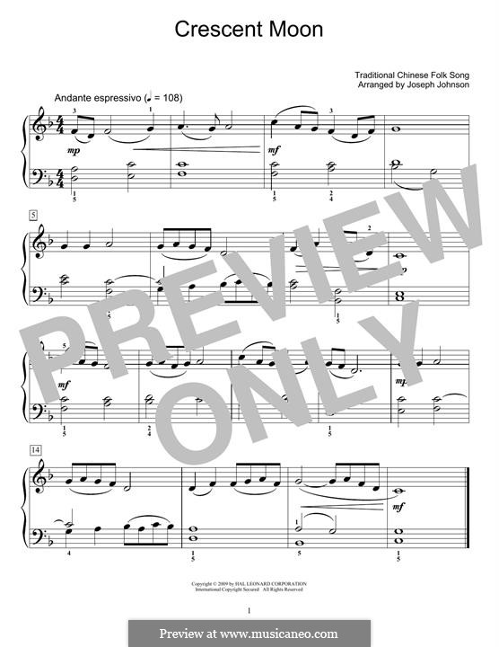 Crescent Moon: For piano by folklore