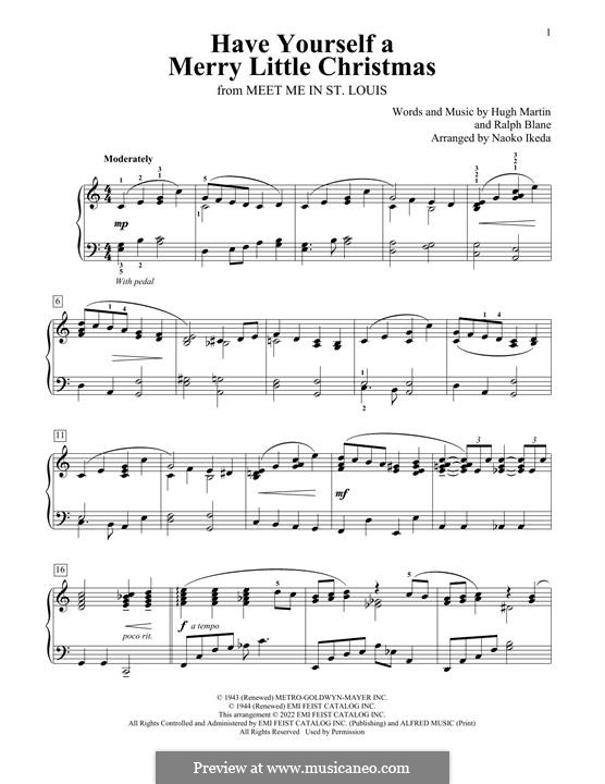 Piano version: For a single performer by Hugh Martin, Ralph Blane