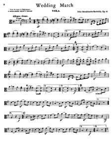Wedding March: Viola, cello and double bass parts by Felix Mendelssohn-Bartholdy