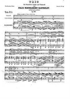 Piano Trio No.2 in C Minor, Op.66: Full score by Felix Mendelssohn-Bartholdy