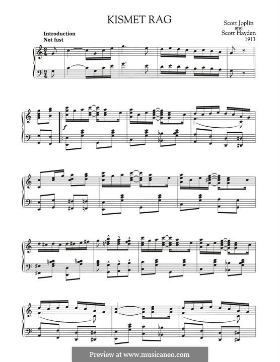 Kismet Rag: For piano by Scott Joplin