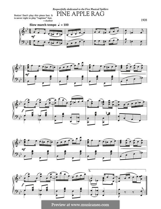 Pineapple Rag: For piano by Scott Joplin