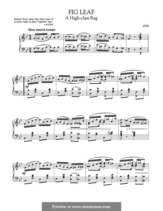 Fig Leaf Rag: For piano by Scott Joplin