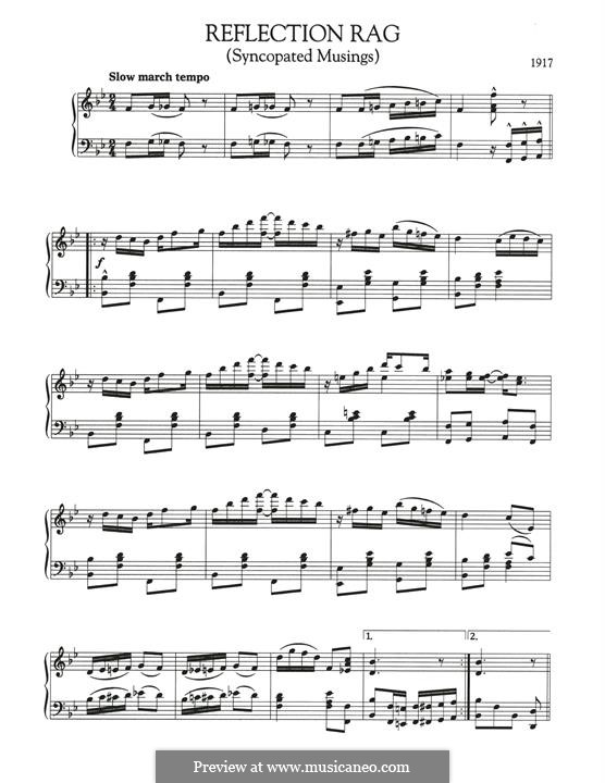 Reflection Rag: For piano by Scott Joplin