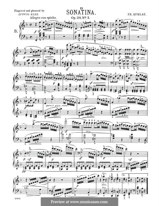 Three Sonatinas for Piano, Op.20: Sonatina No.3 by Friedrich Kuhlau