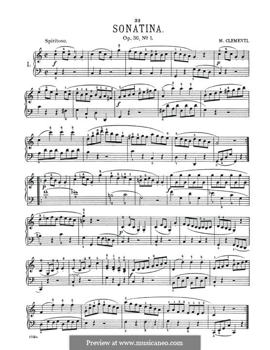 Sonatina No.1: For piano by Muzio Clementi