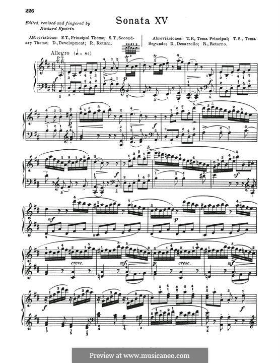 Sonata for Piano No.18 in D Major, K.576: For a single performer by Wolfgang Amadeus Mozart