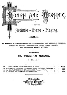 Touch and Technic, Op.44: Volume I, Two Finger Exercises by William Mason