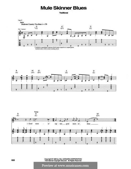 Mule Skinner Blues: For guitar by folklore