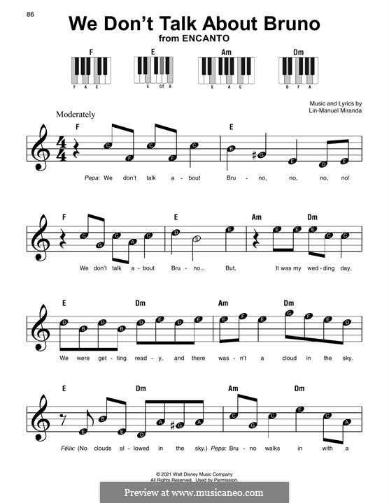 We Don't Talk About Bruno (from Encanto) by L. Miranda on MusicaNeo