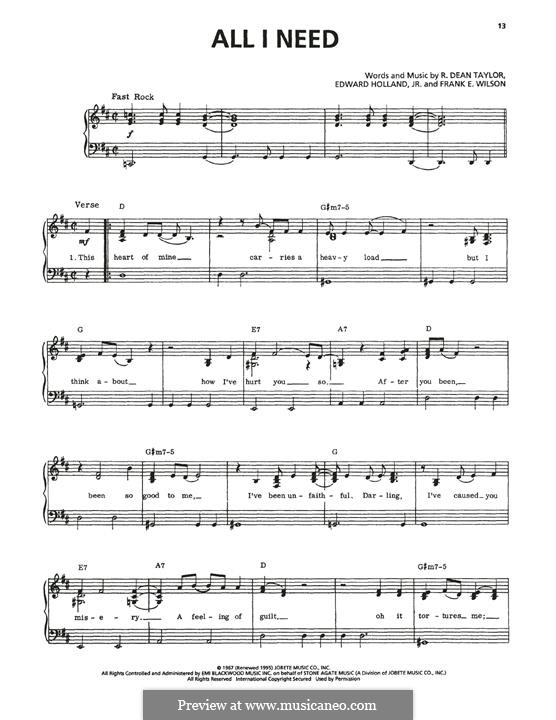 All I Need (The Temptations): All I Need (The Temptations) by Edward Holland Jr., Frank E. Wilson