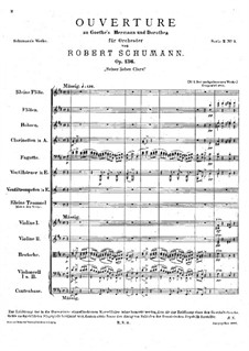 Hermann and Dorothea, Op.136: Full score by Robert Schumann