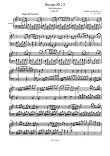 Sonata for Piano No.20, Op.49 No.2: Movement II by Ludwig van Beethoven