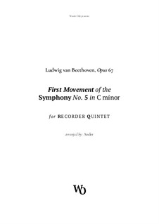 Turkish March: For recorder quintet by Ludwig van Beethoven