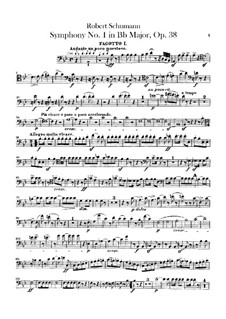 Symphony No.1 in B Flat Major 'Spring', Op.38: Bassoons parts by Robert Schumann