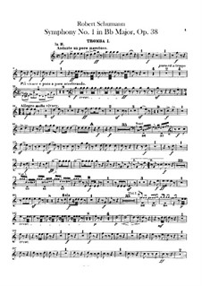 Symphony No.1 in B Flat Major 'Spring', Op.38: Trumpets parts by Robert Schumann