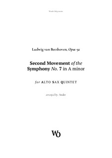 Movement II: For alto sax quintet by Ludwig van Beethoven