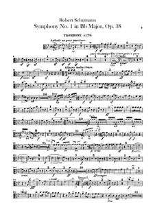 Symphony No.1 in B Flat Major 'Spring', Op.38: Trombones parts by Robert Schumann