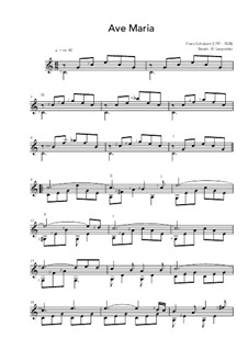 One instrument version: For guitar by Franz Schubert