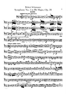 Symphony No.1 in B Flat Major 'Spring', Op.38: Double bass part by Robert Schumann