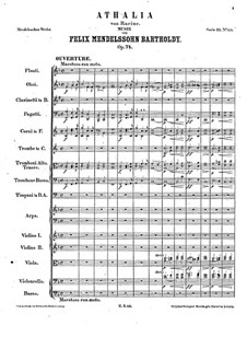 Musik zu Athalia (Music to Athalie), Op.74: Overture by Felix Mendelssohn-Bartholdy