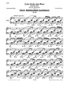 Songs without Words, Op.85: Complete set by Felix Mendelssohn-Bartholdy