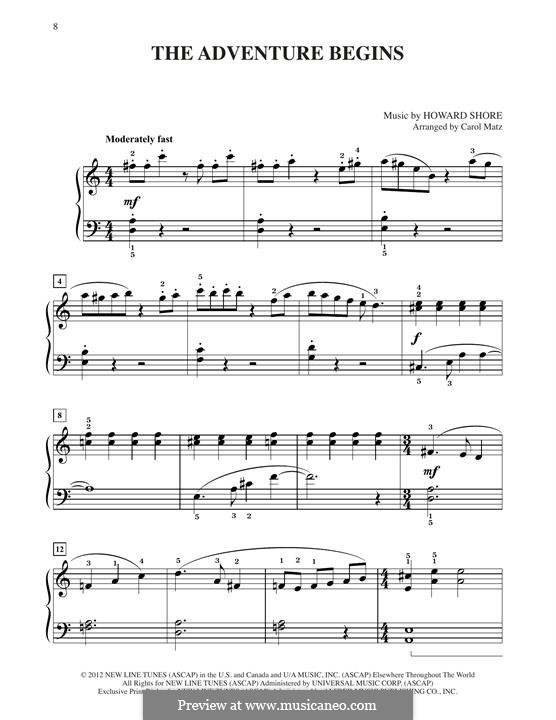 The Adventure Begins (from The Hobbit: An Unexpected Journey): For piano by Howard Shore