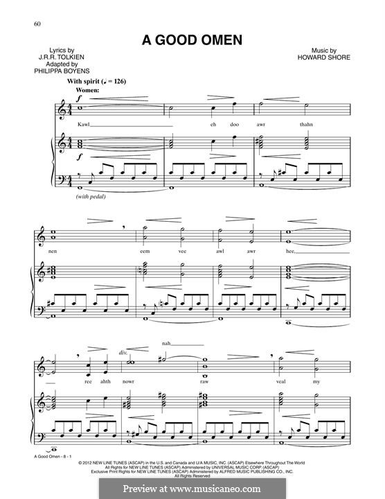 A Good Omen (from The Hobbit: An Unexpected Journey): A Good Omen (from The Hobbit: An Unexpected Journey) by Howard Shore