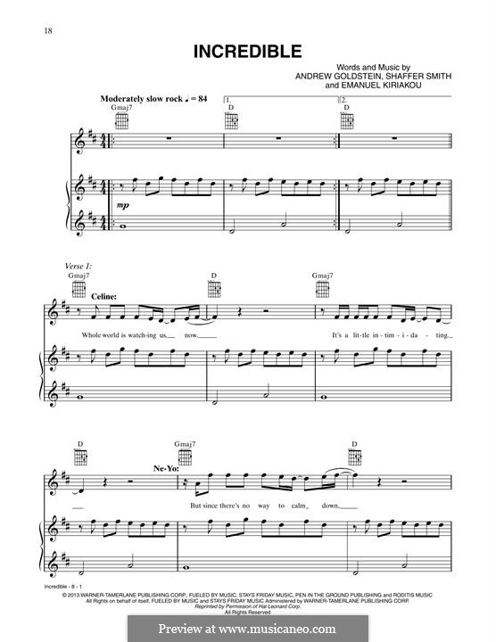 Incredible (Céline Dion and Ne Yo) by E Kiriakou on MusicaNeo