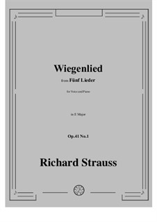 No.1 Wiegenlied: E Major by Richard Strauss