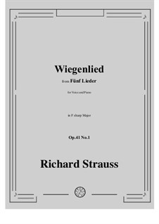 No.1 Wiegenlied: F sharp Major by Richard Strauss
