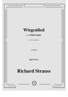 No.1 Wiegenlied: B Major by Richard Strauss