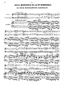 Symphony No.4 in A Major 'Italian', Op.90: Movements II-III, for piano trio by Felix Mendelssohn-Bartholdy