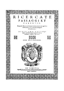 Ricercate, passaggi et cadentie: Ricercate, passaggi et cadentie by Giovanni Bassano