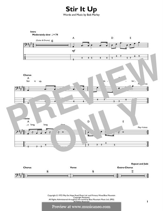 Sun Is Shining: For bass guitar with tab by Bob Marley