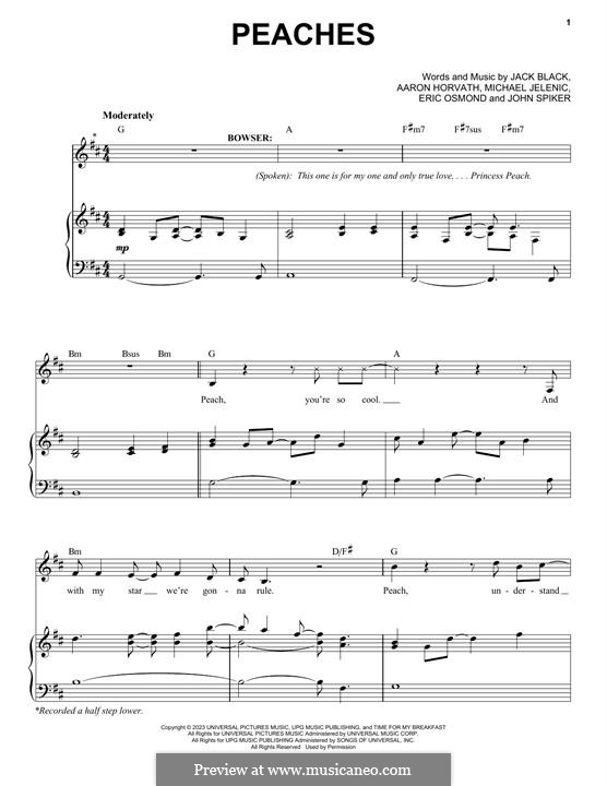 Peaches - Easy Piano - Digital Sheet Music
