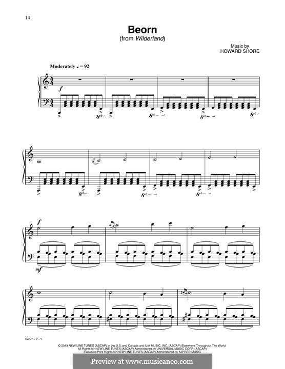 Beorn (from The Hobbit: The Desolation of Smaug): For piano by Howard Shore