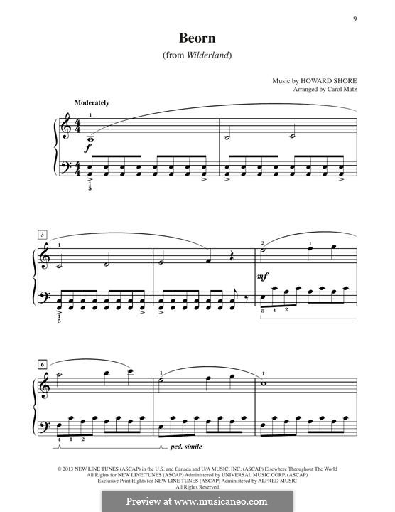 Beorn (from The Hobbit: The Desolation of Smaug): For piano by Howard Shore